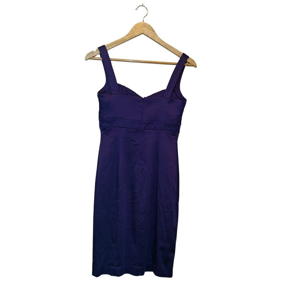 Calvin Klein Purple Sheath Dress Pleated Bodice Size 2 - Picture 5 of 6